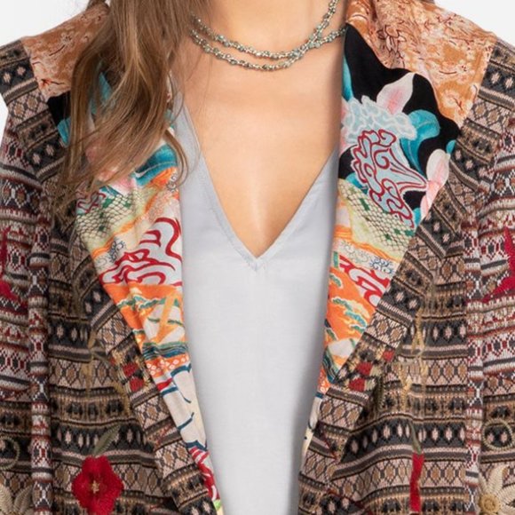 Johnny Was BIYA Dana Patchwork Hoodie Duster Large - Picture 12 of 13